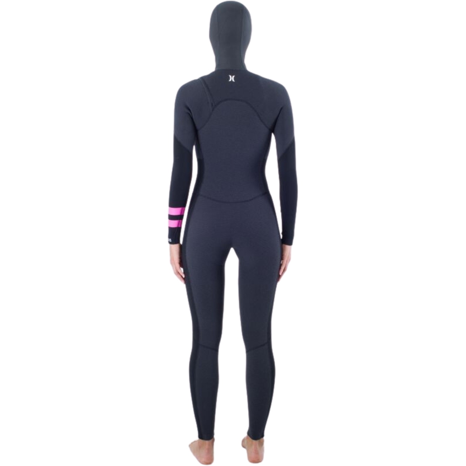 2025 Hurley Frauen Plus 5/3mm Mit Kapuze Brustreißverschluss Neoprenanzug WFS0012544 - Black / Graphite